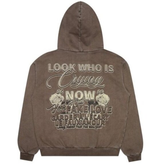 KEEP OUT FAKE LOVE Men's Laugh Last Hoodie Size M In Cub - Picture 2 of 6